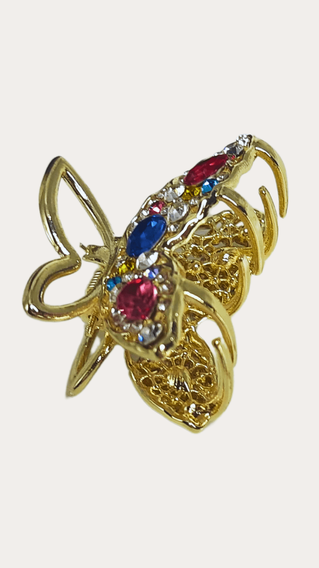 Metal Butterfly Shaped Multi Colour Hair Claw Catcher