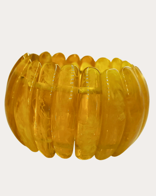 Yellow Plastic Beads Bracelet For Girls