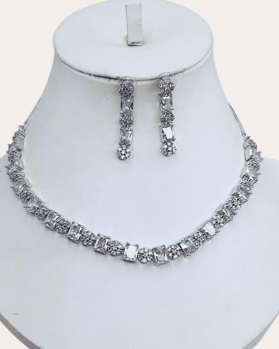 Square Shaped Costume Ad Necklace Set