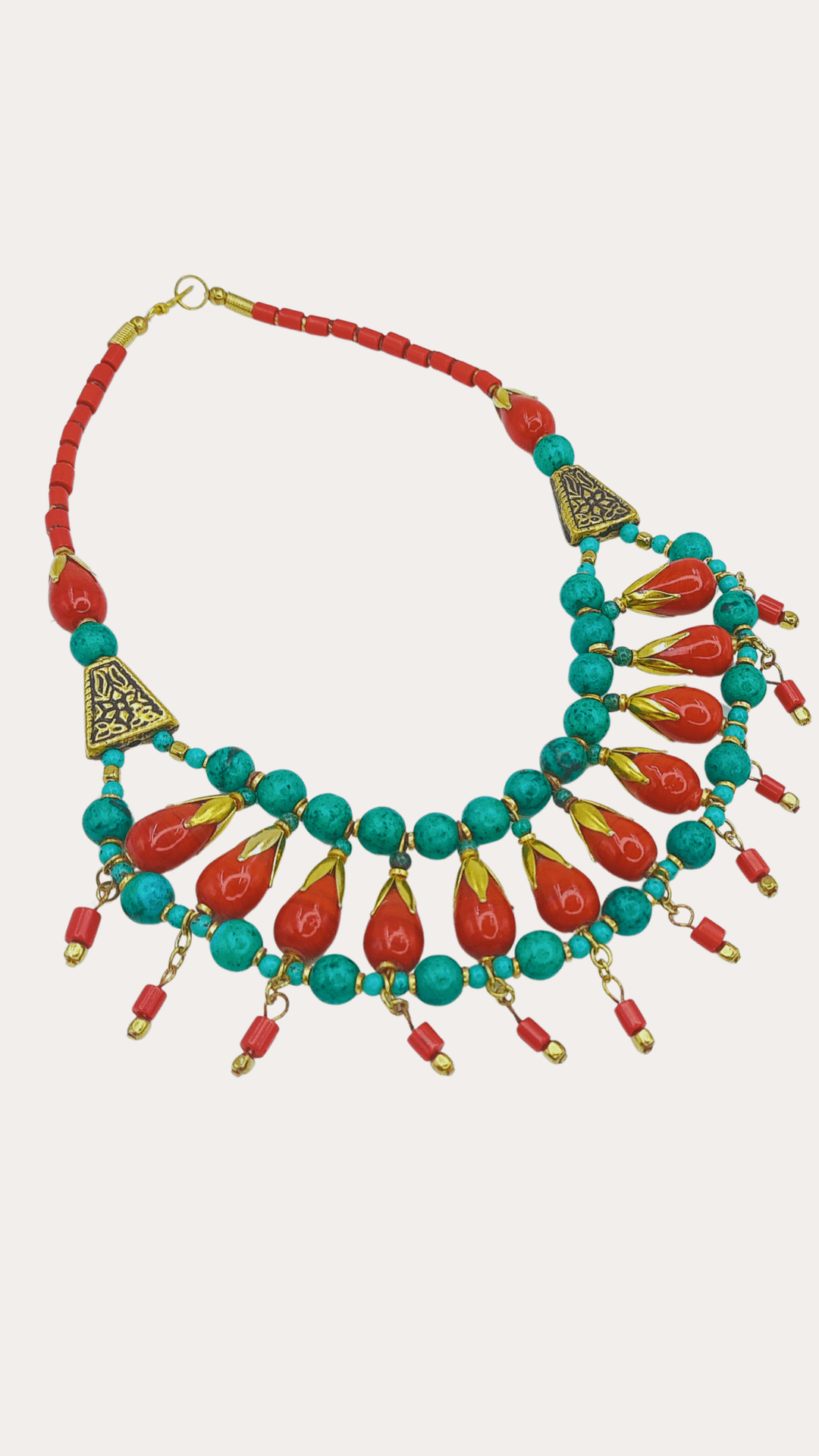 Tribal Beaded Gypsy Tibetian Necklace Set