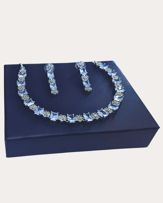 Square Shaped Costume Ad Necklace Set