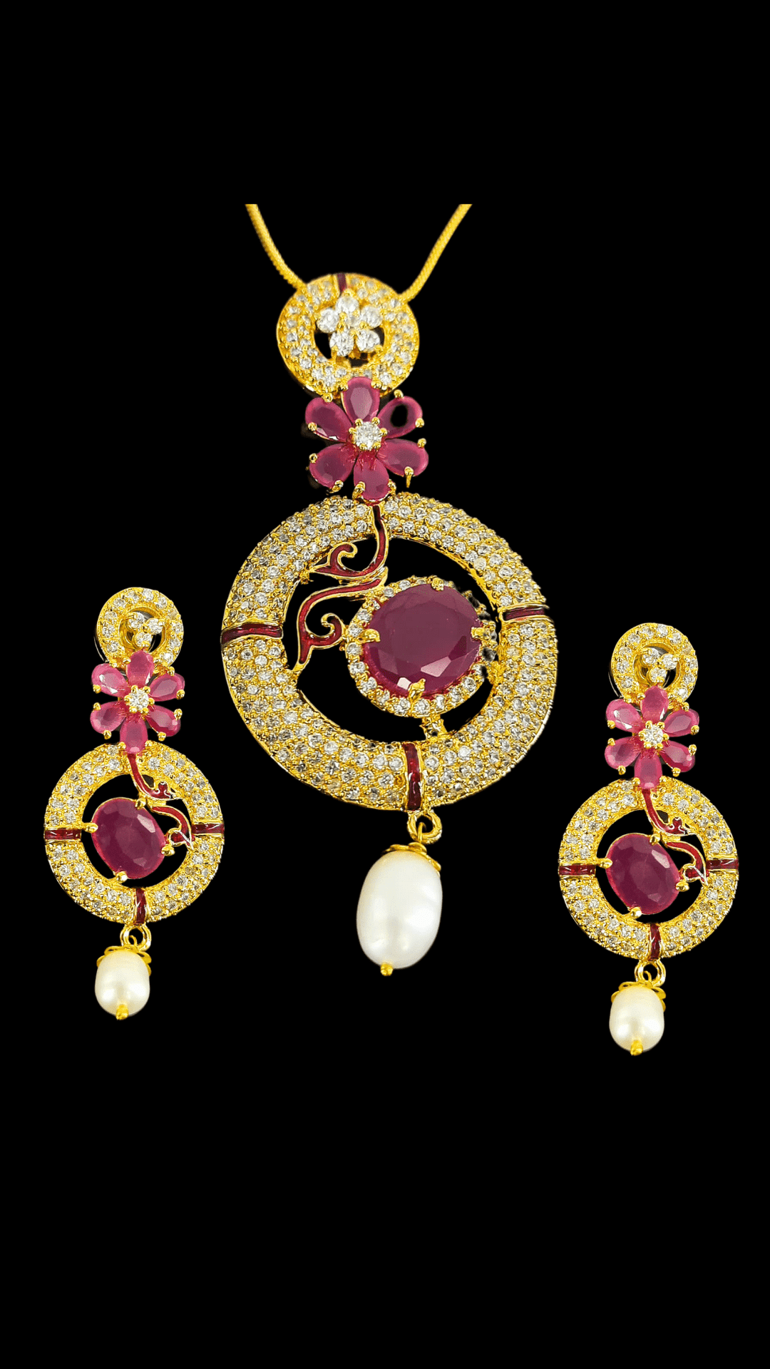Costume Ad Stone Fitted Pendent Set