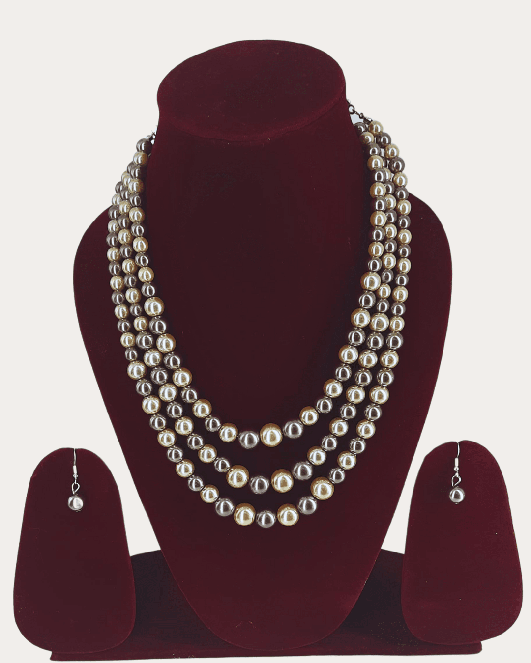 Pearl Multistrand Triple Line Necklace