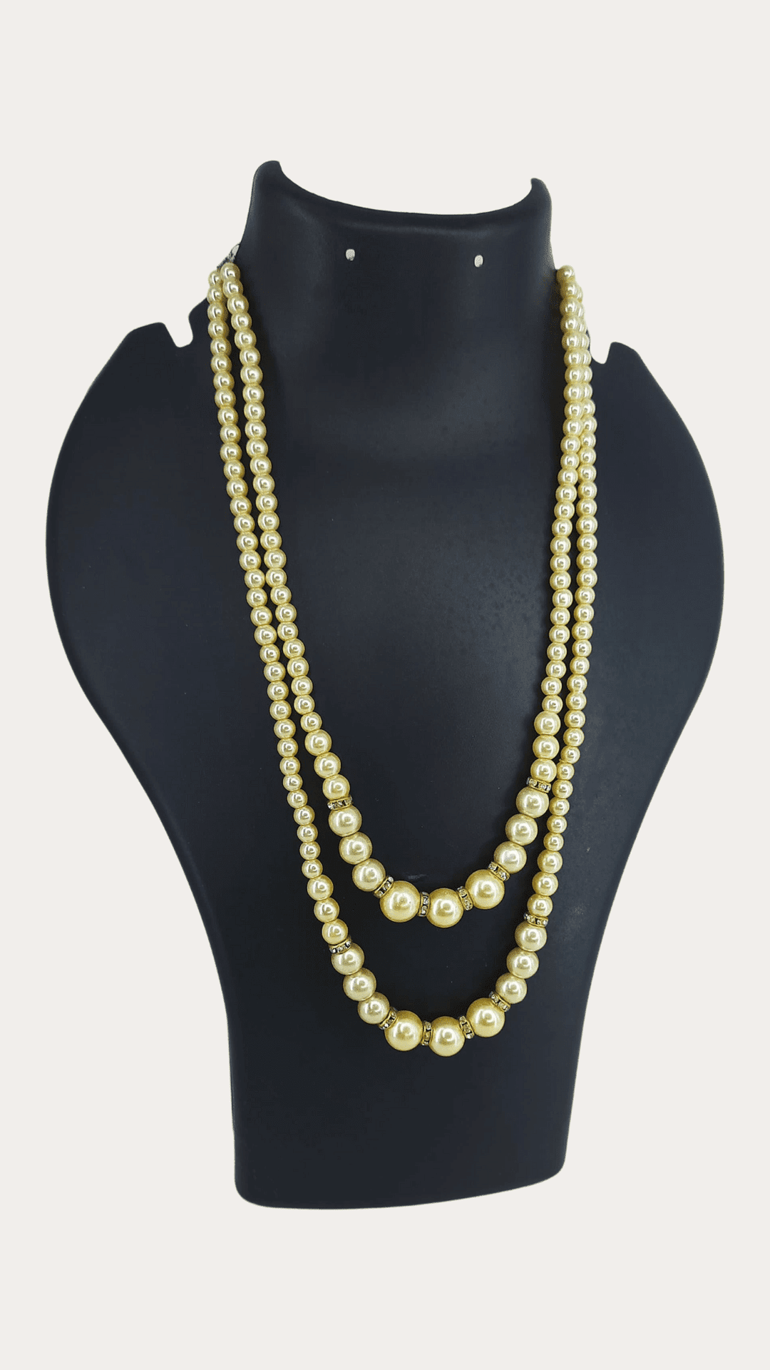 Double Line Colour Pearl Necklace