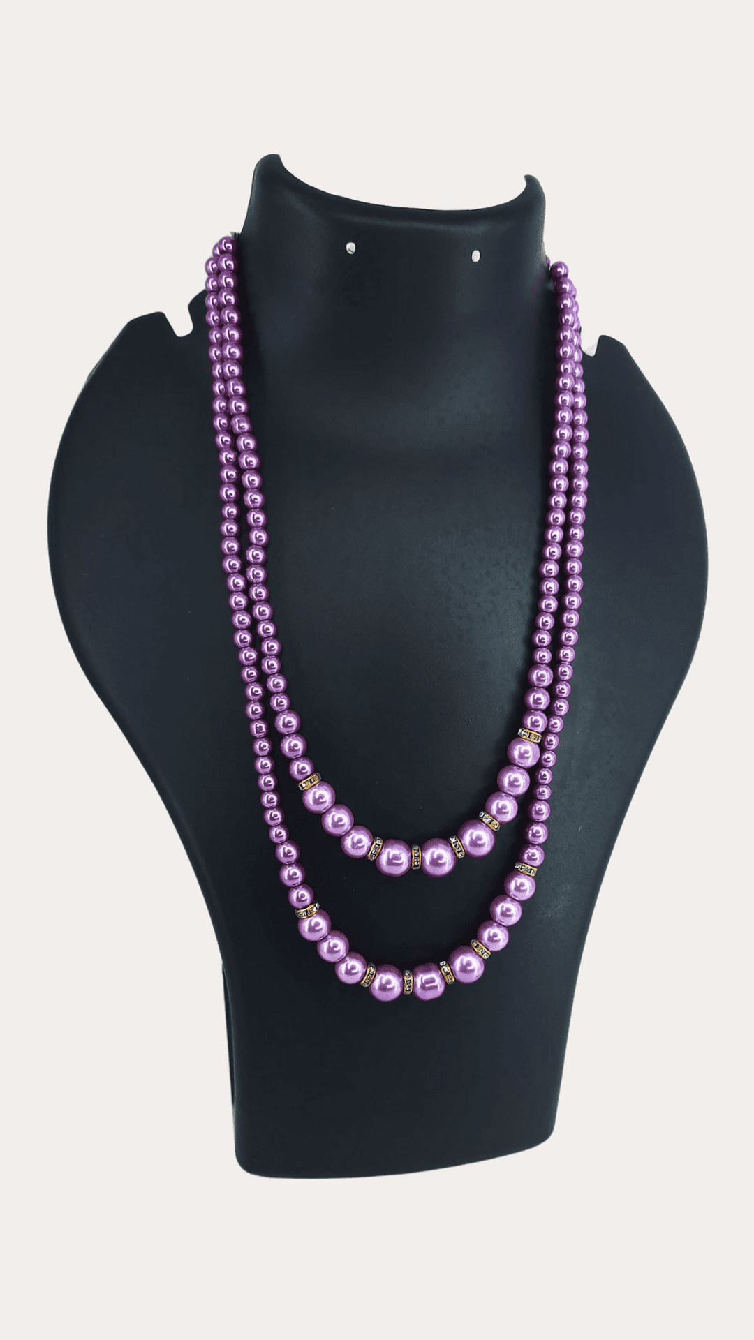 Double Line Colour Pearl Necklace