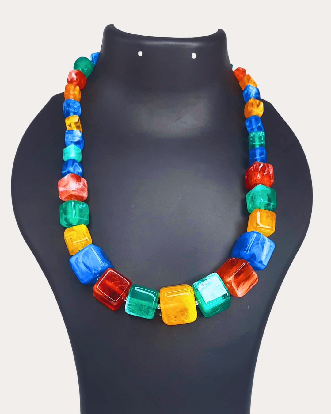 Cube multicolour necklace