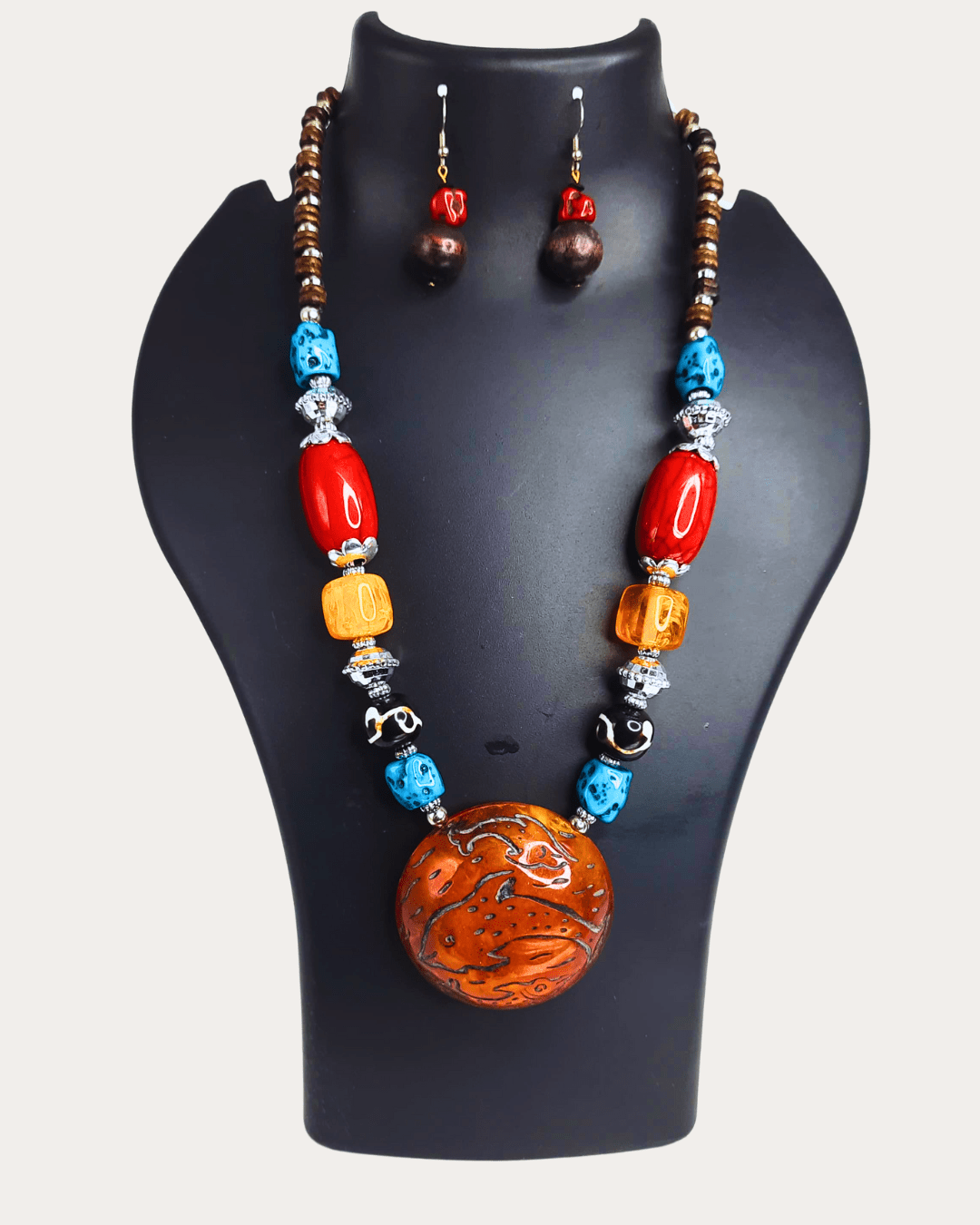 Beads Fishy Pendent Necklace Set