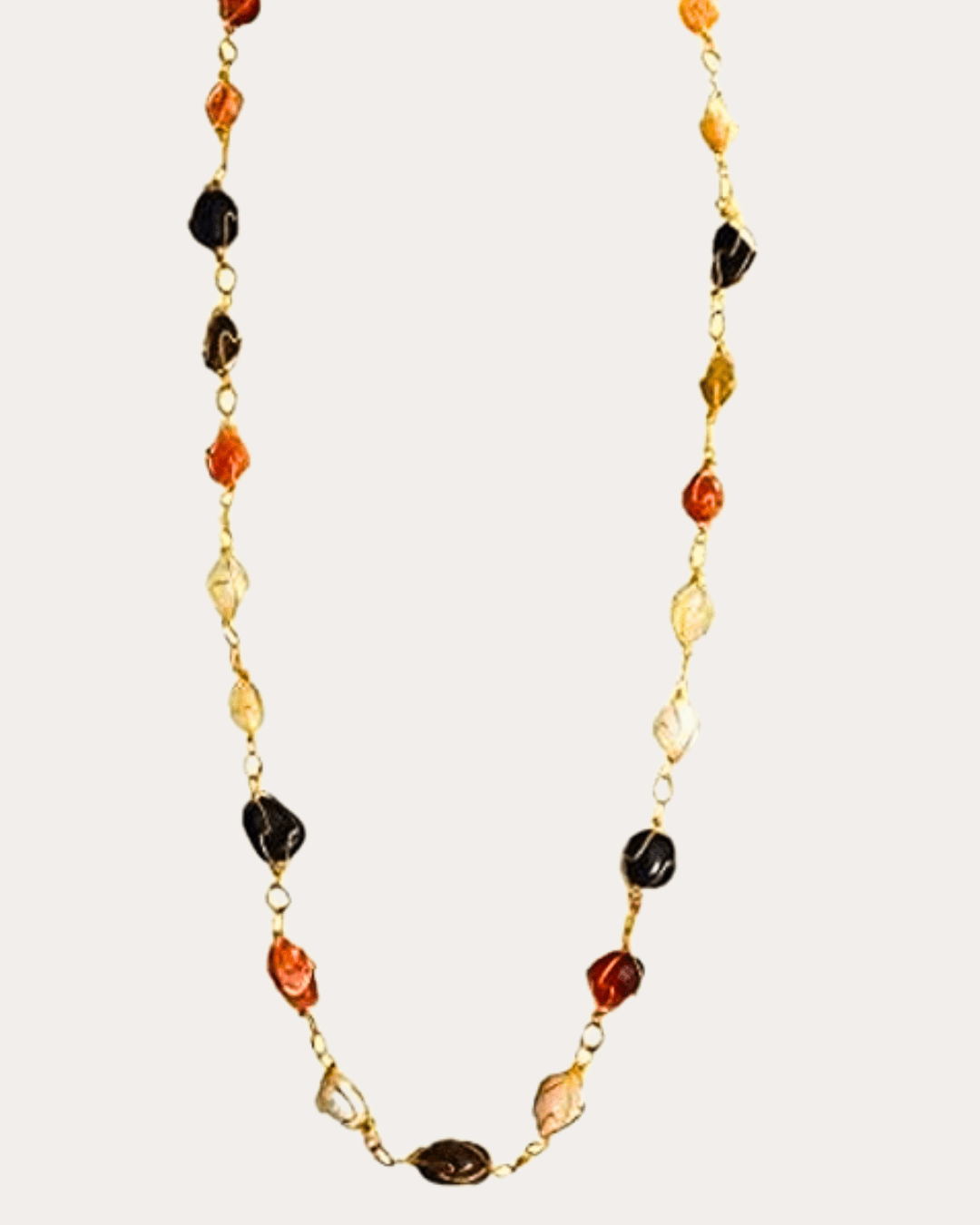 Semi-Precious Stone Chain Long Jewelry