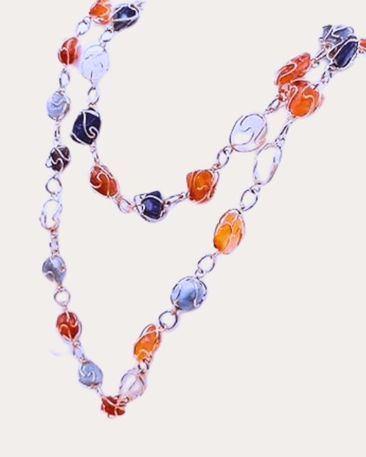 Semi-Precious Stone Chain Long Jewelry