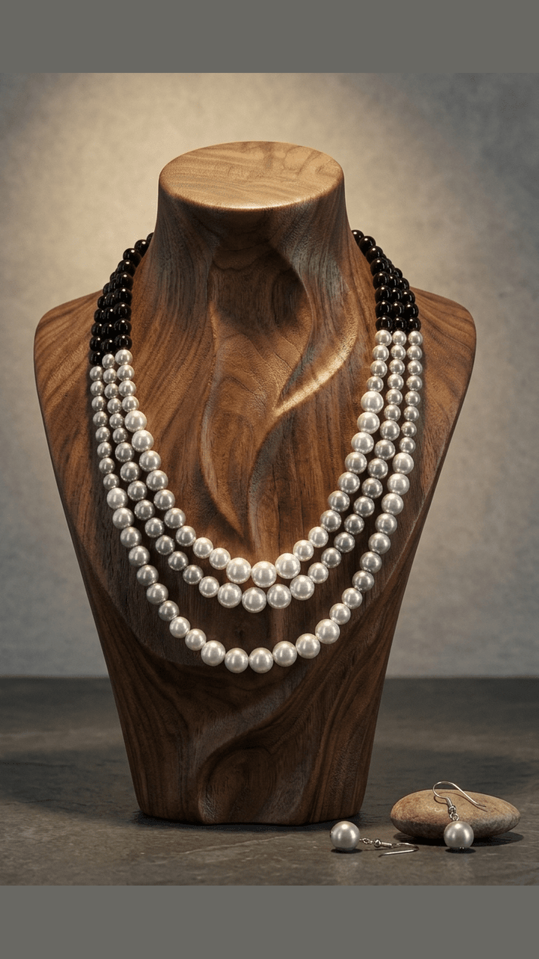 Elegant Pearl Multistrand Triple Line Necklace