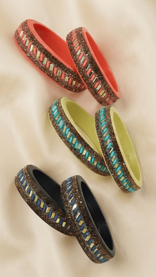 Pack of 3 Rajasthani Handmade Jaipuri Lakh Bangle