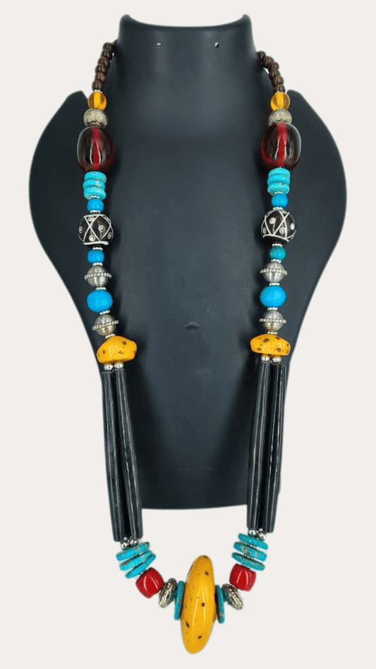 Nepali Long Multicoloured Beads Necklace