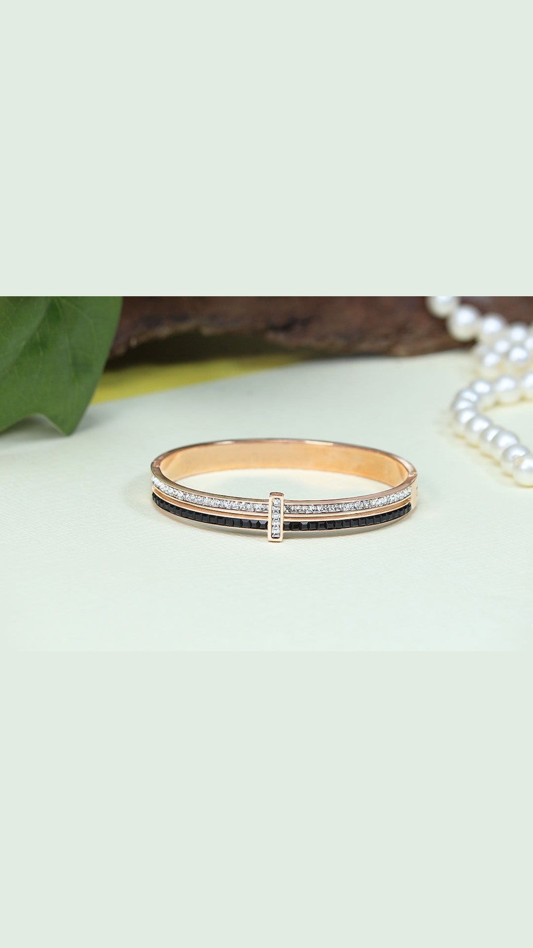 Adjustable Dani Dual Tone Crystals Stone Anti Tarnish Bracelet