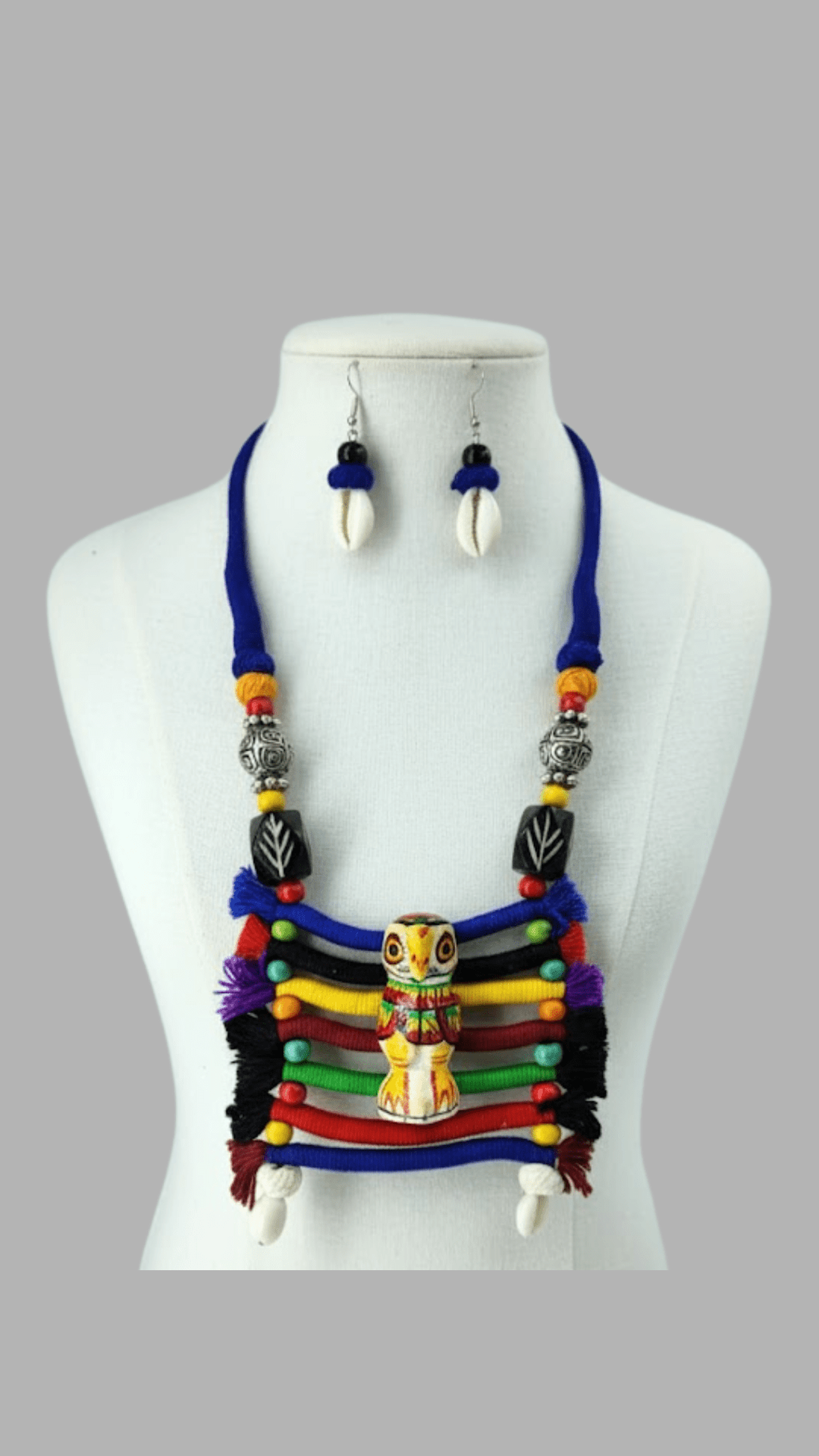 Handcrafted Necklace With Wooden Owl