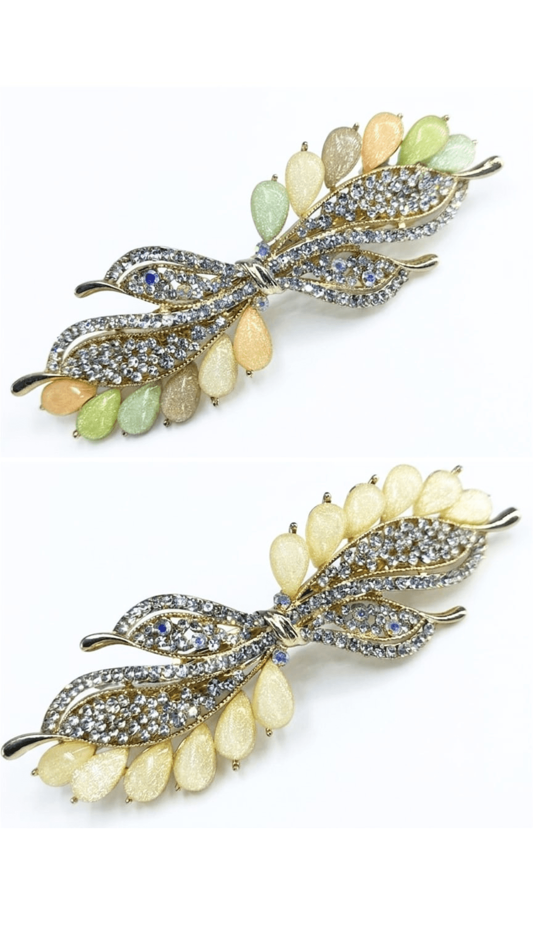 Fancy Gift Cubic Multi Zirconia Bow Back Clip Hair Accessories For Women PACK OF 2