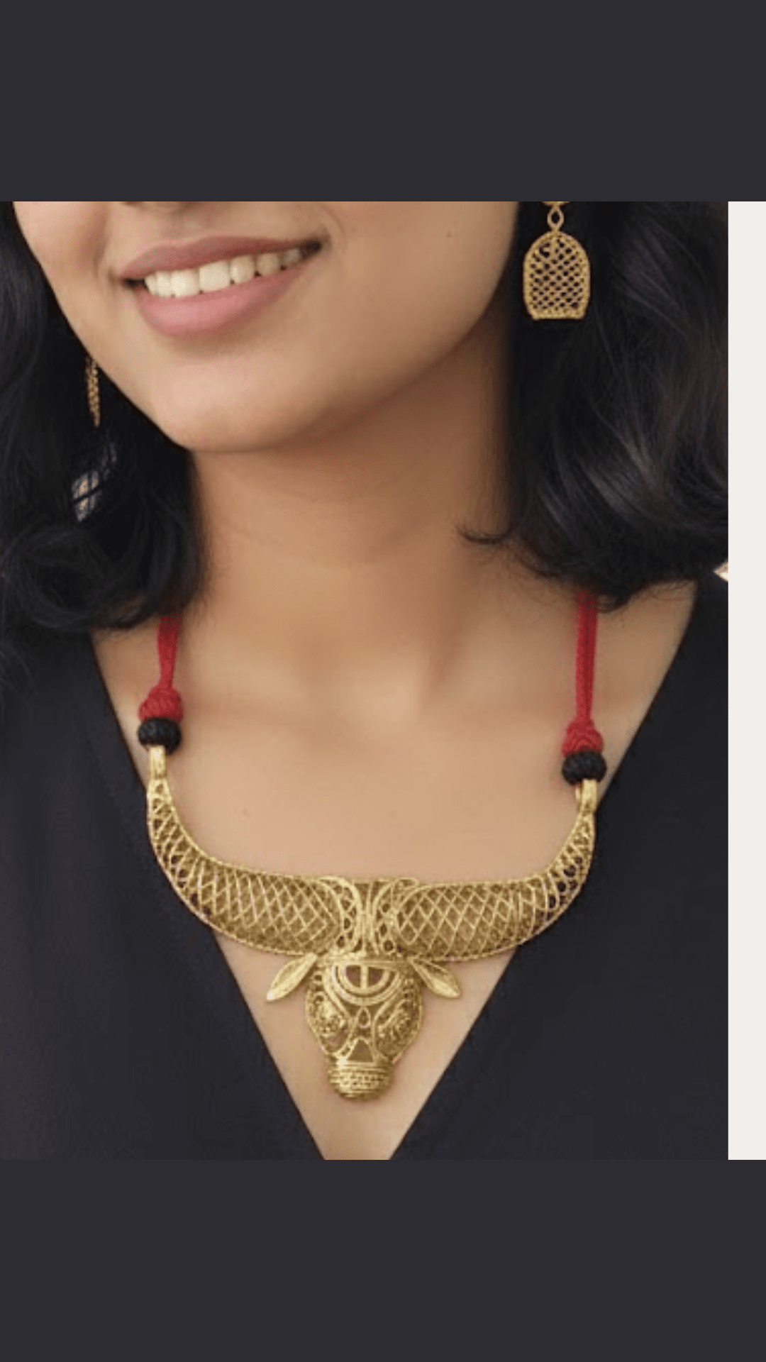 Dokra Brass Bull Head Necklace