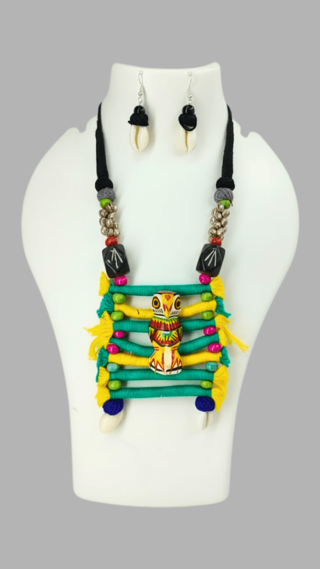 Handcrafted Necklace With Wooden Owl