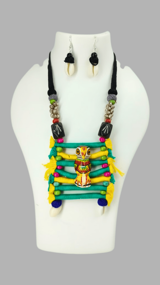 Handcrafted Necklace With Wooden Owl