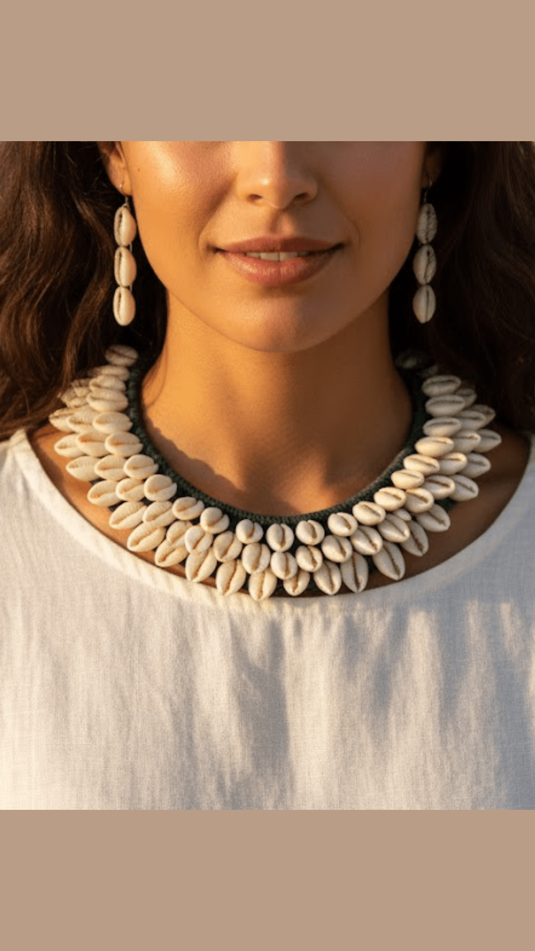 Handmade Jute Cowrie Shell Necklace