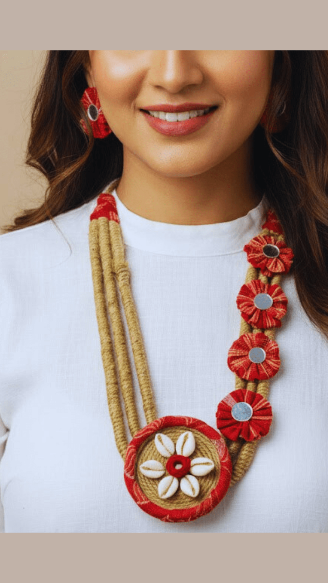 Handcrafted Gamcha kori Necklace set