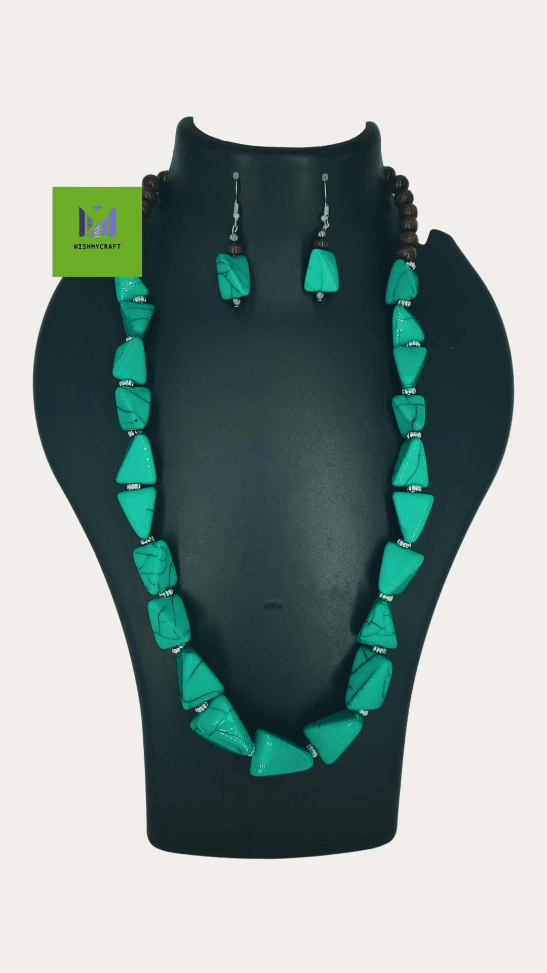 Resin Nugget Bead Boho Gypsy Banjara Necklace Set
