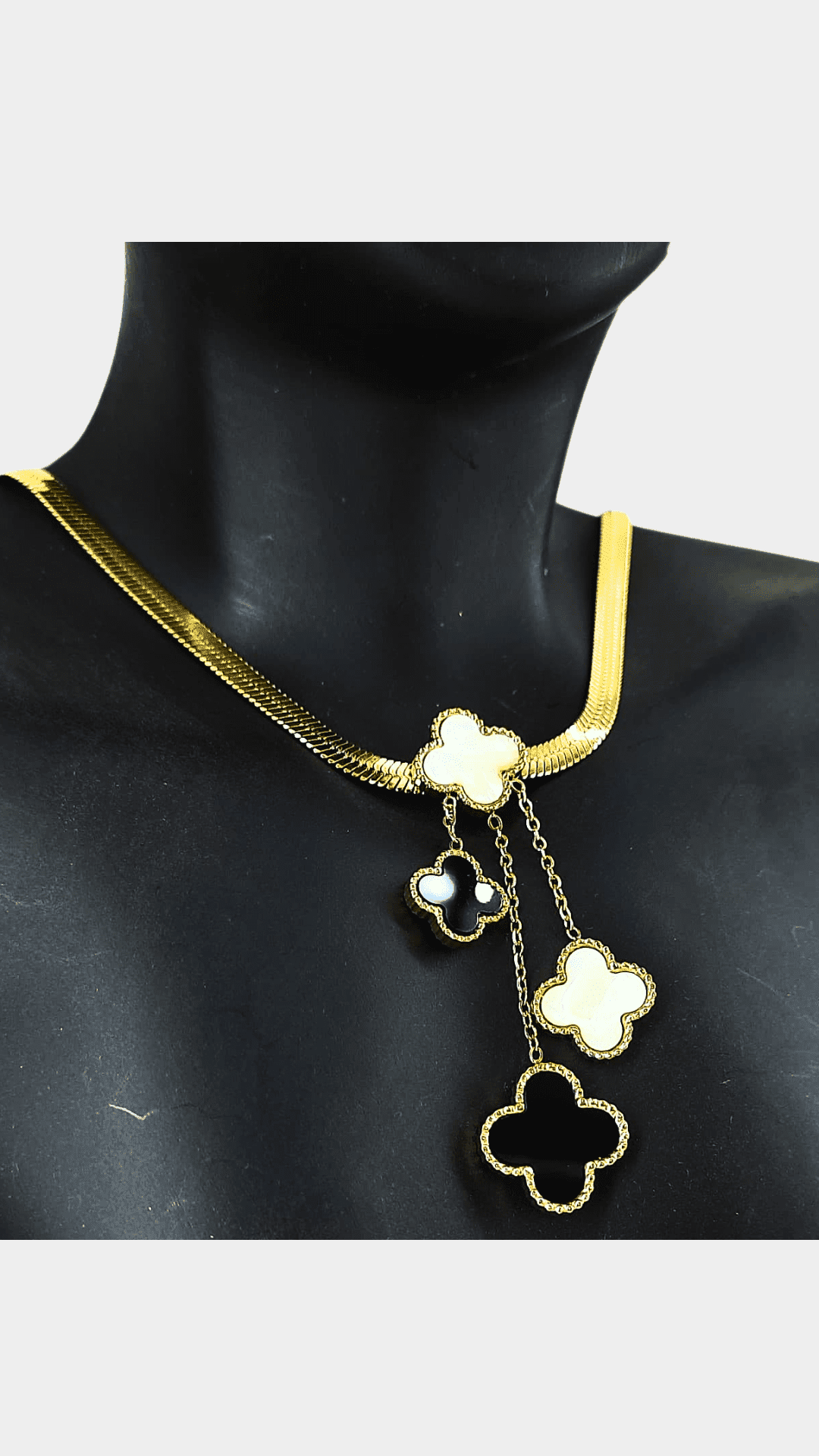 Anti Tarnish Alhambra Clover Necklace Stainless Steel Chain