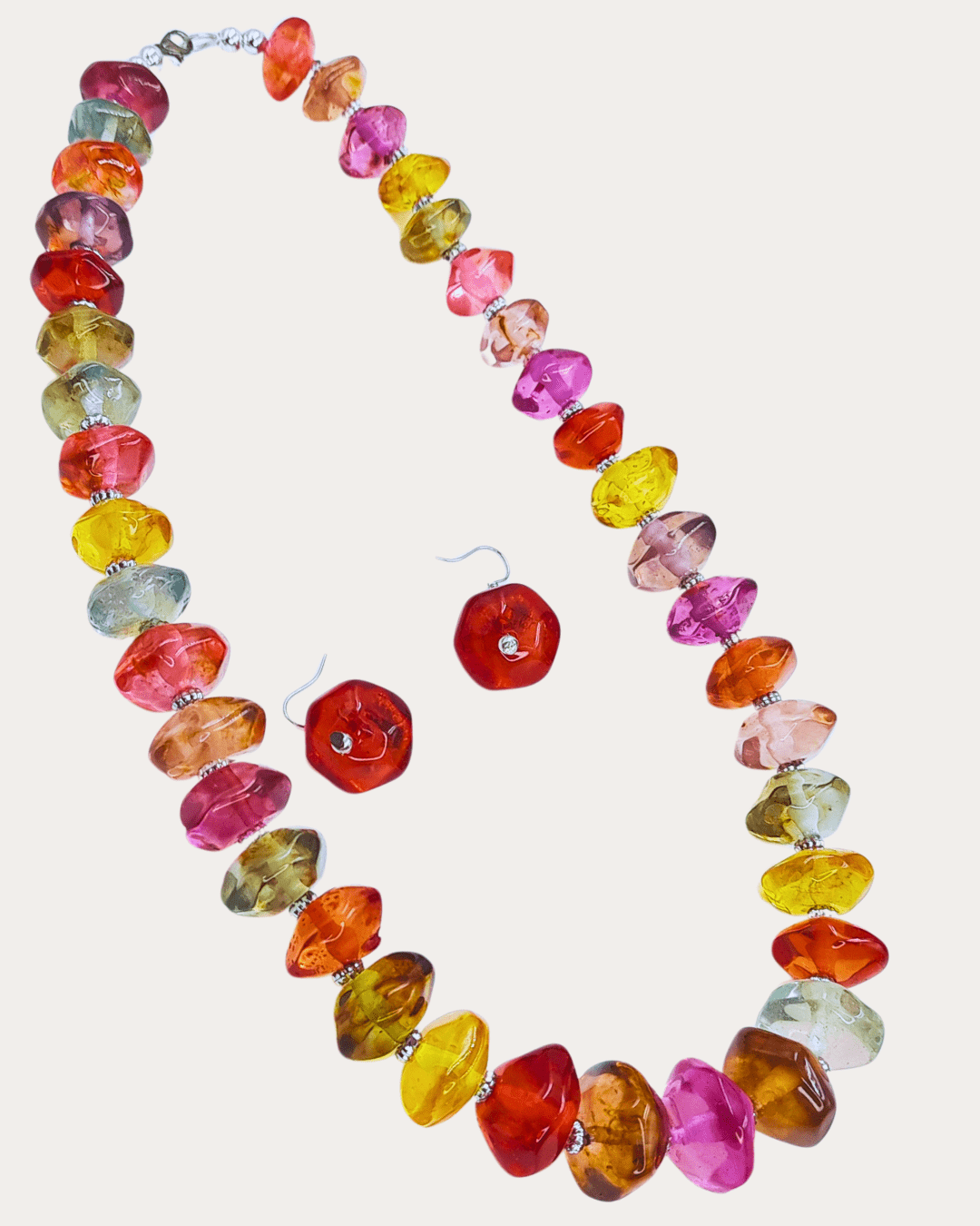 Avalaya Chunky Multicoloured Beads Necklace