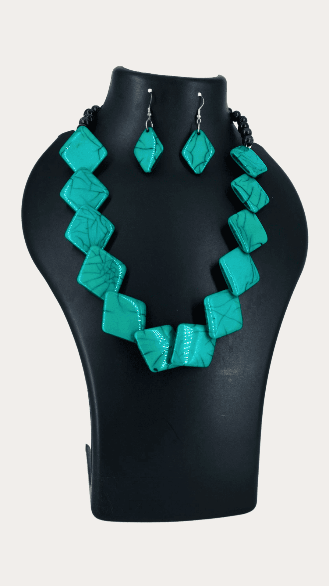 Squre Shaped Beaded Necklace, Chunky Jewellery