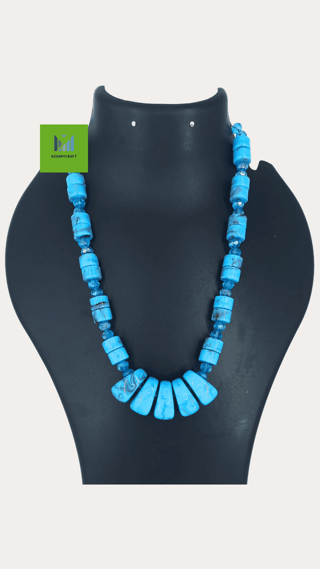 Glass Beaded With Crystal Necklace