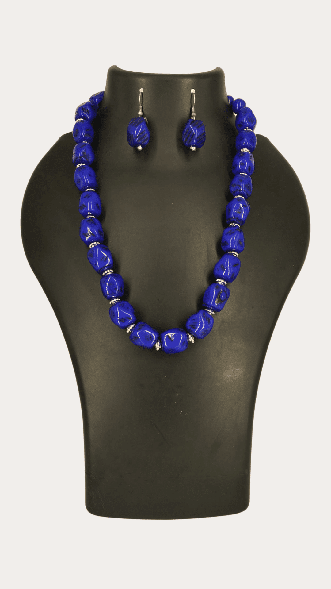 Blue Beaded Necklace Set