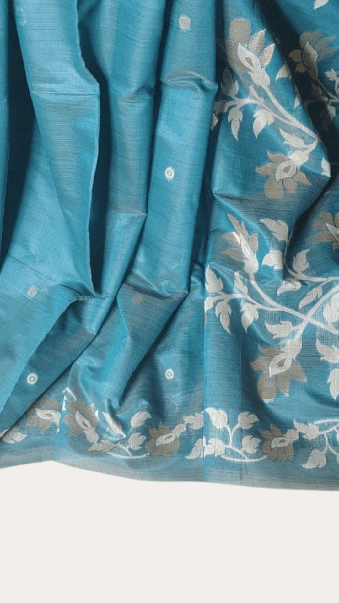 Handloom Muslin Jamdani Saree With Bp