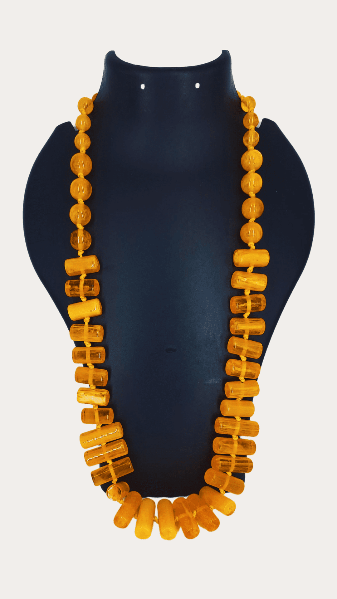 Vintage Amber Long Beads Necklace