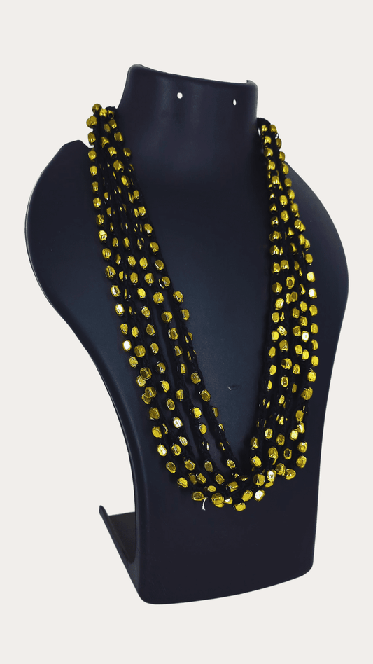 Oxidize Seed Bead Layerd Necklace