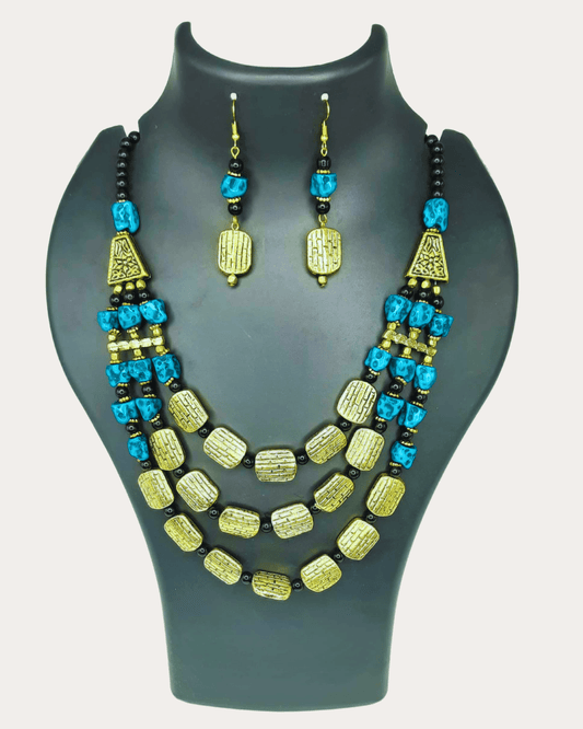 Emeralad green Lyr Beads Necklace