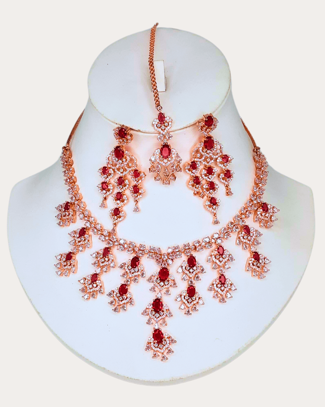 Rose Gold Costume Necklace Set