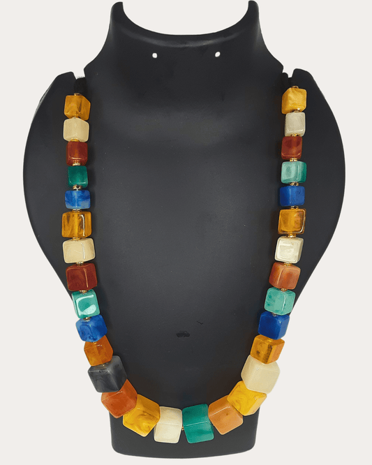 SUGAR CUBE MULTI BEADED NECKLACE