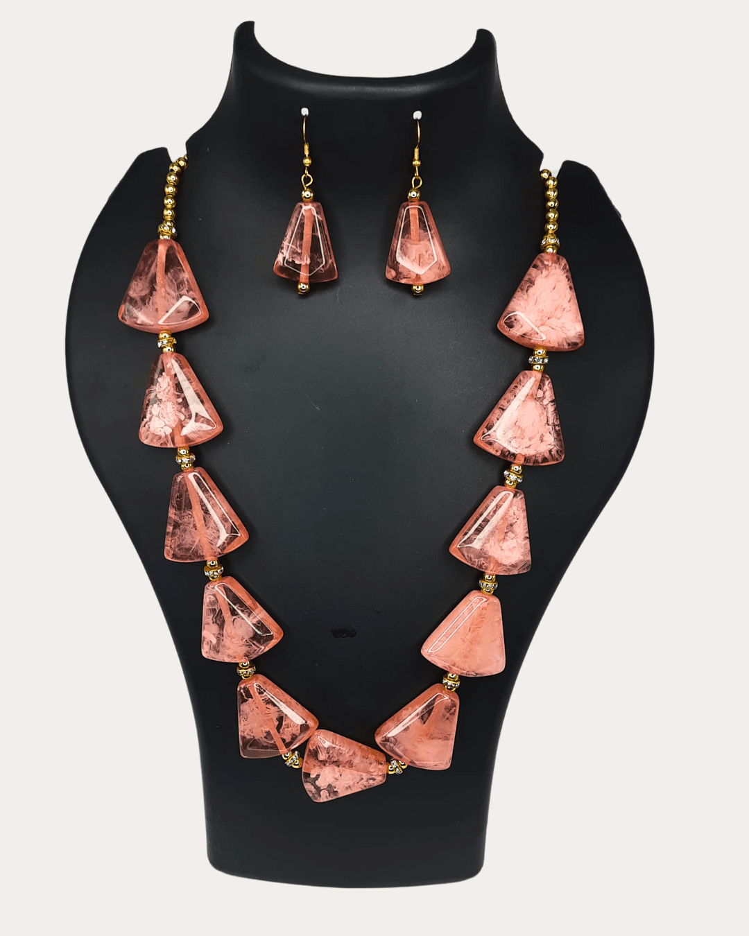 PinkTriangle Beads Necklace