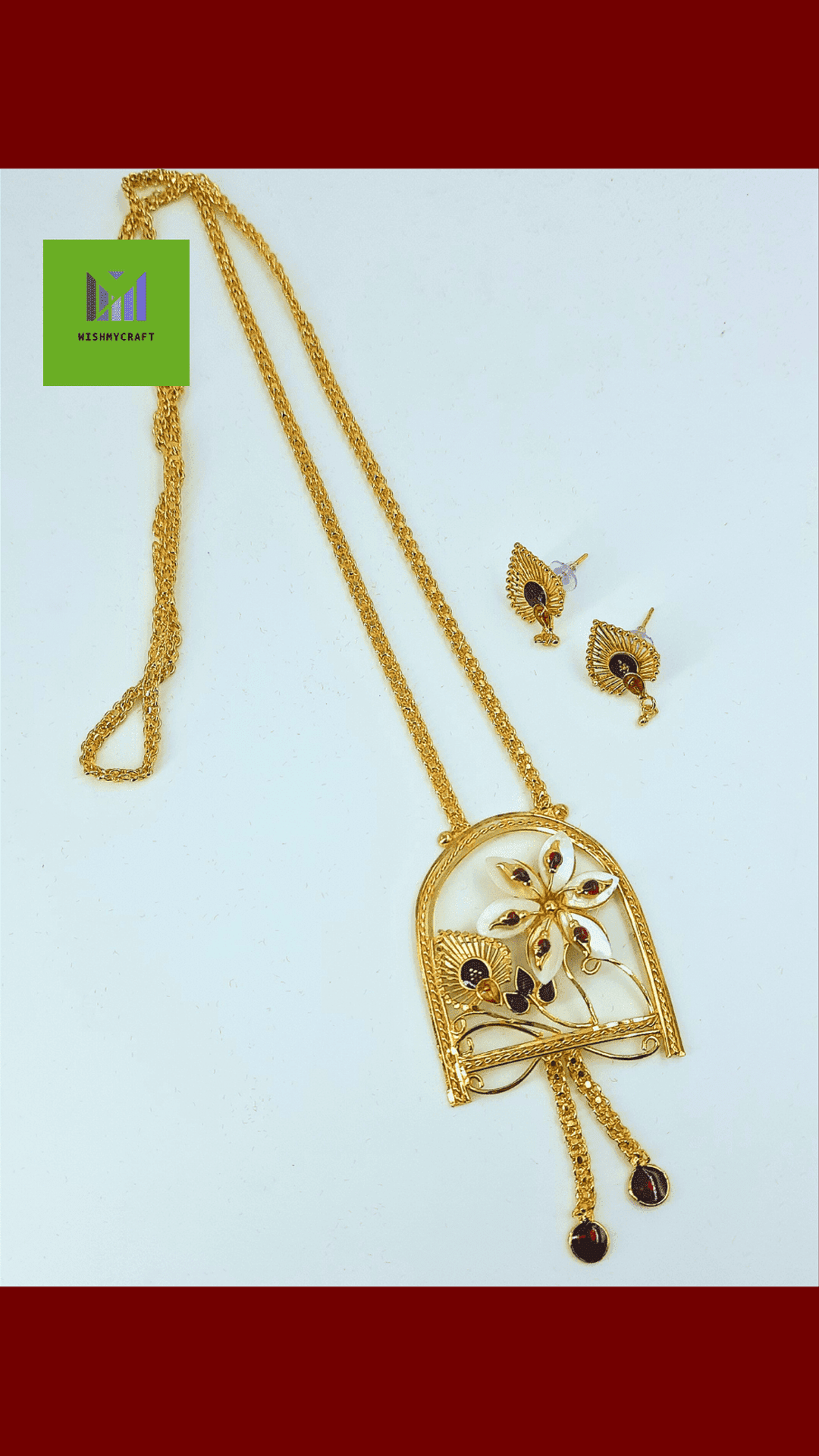 Shell Floral Gold Plated Tie Chain
