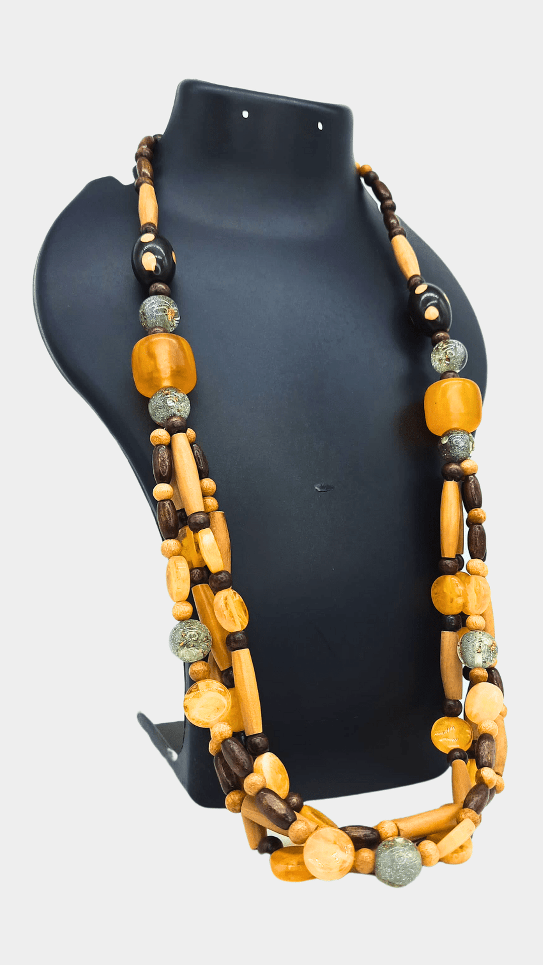 Wooden Multi layered Long Bead Necklace