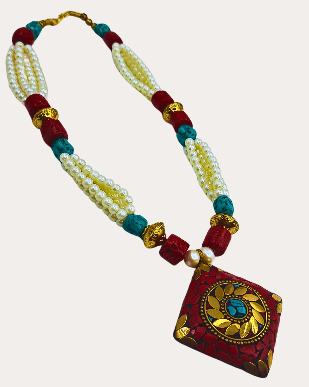 Tibetian Pearl Beads Necklace For Woman