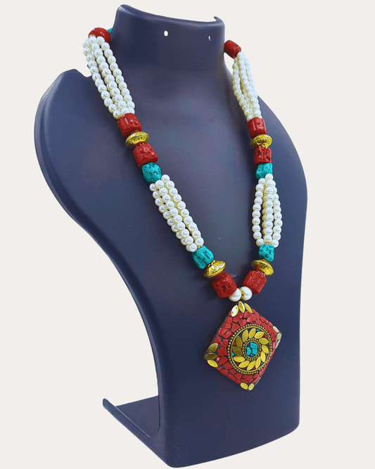 Tibetian Pearl Beads Necklace For Woman