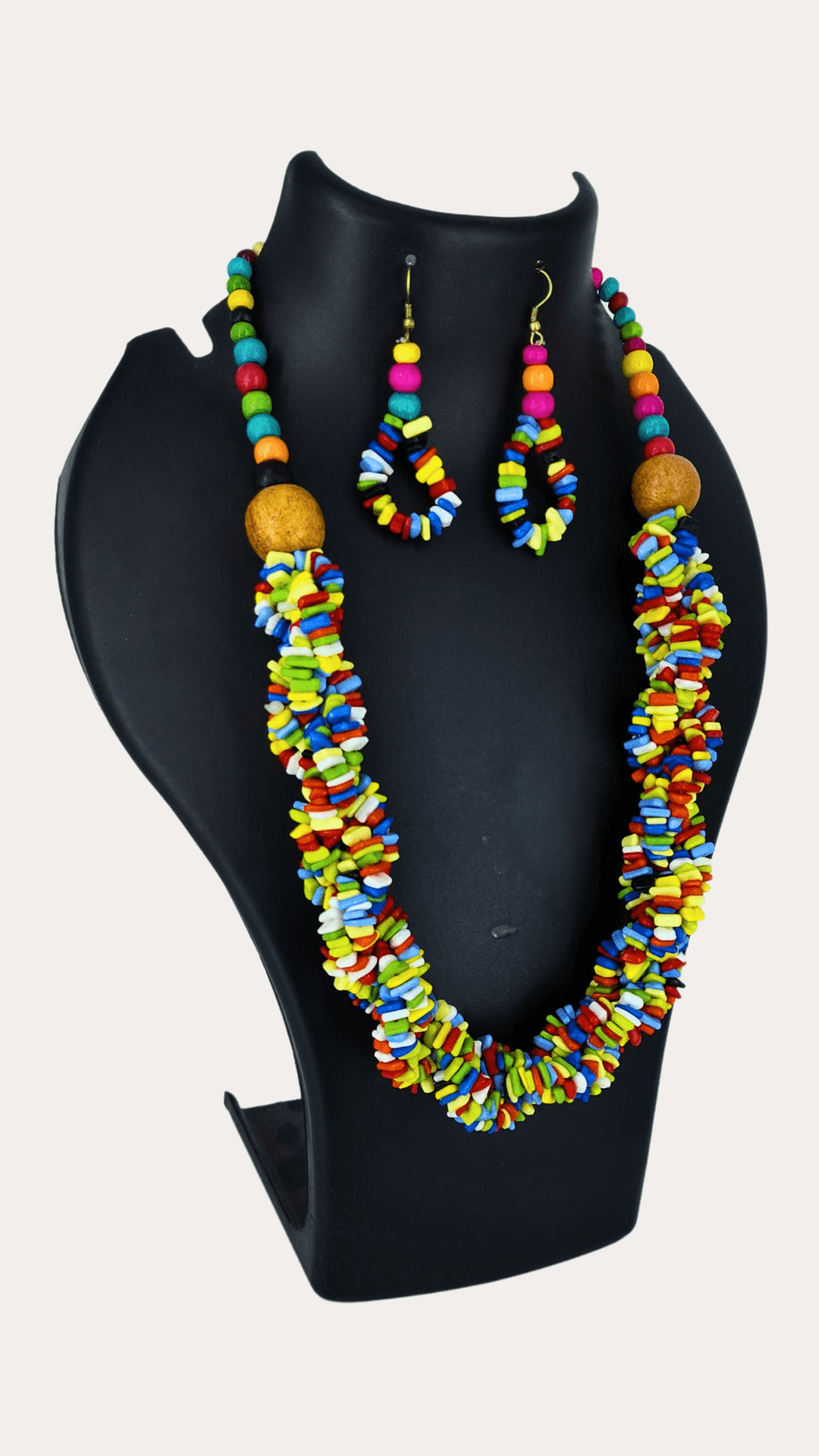 Rainbow Multi Colour Chips Beads Necklace Set