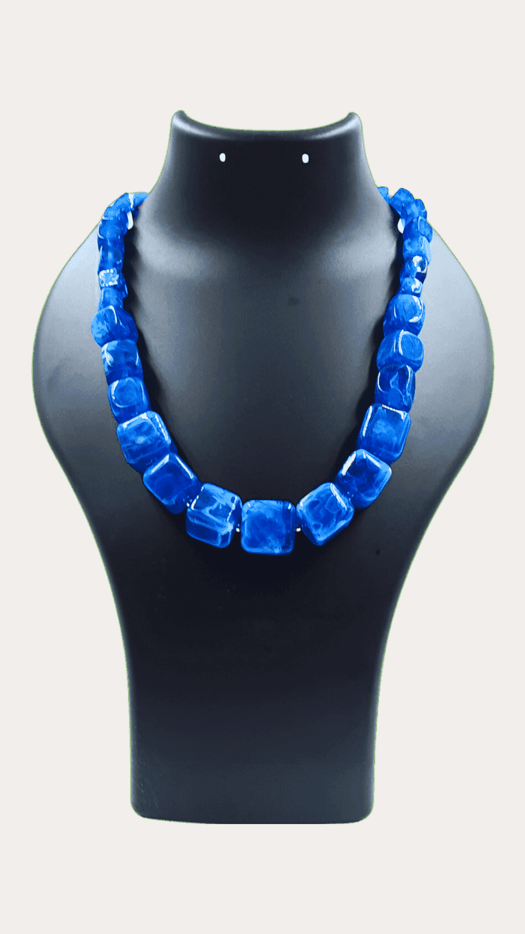 Cube Shaped Blue Beads Necklace