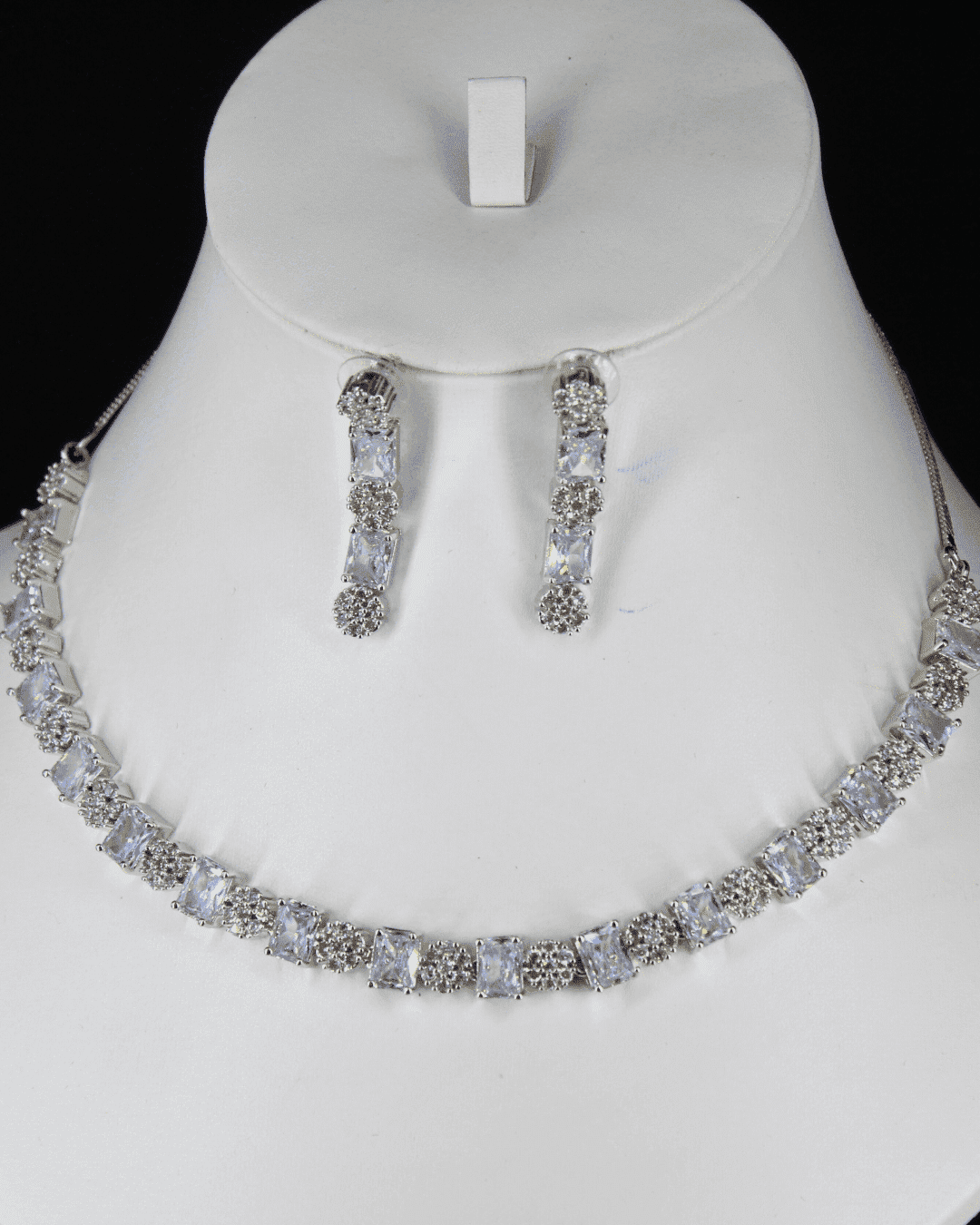 Square Shaped Costume Ad Necklace Set