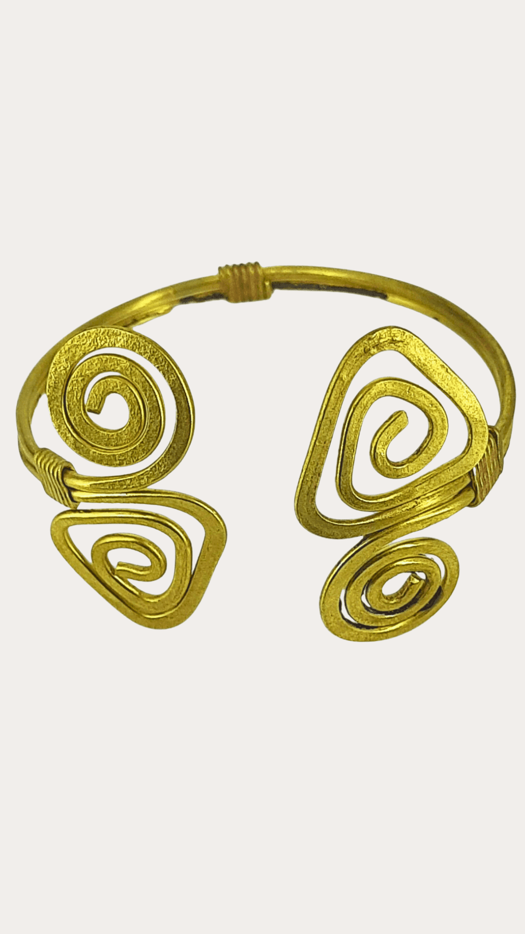Dokra Arm Cuff Swirls Golden Tone Adjustable Bangle