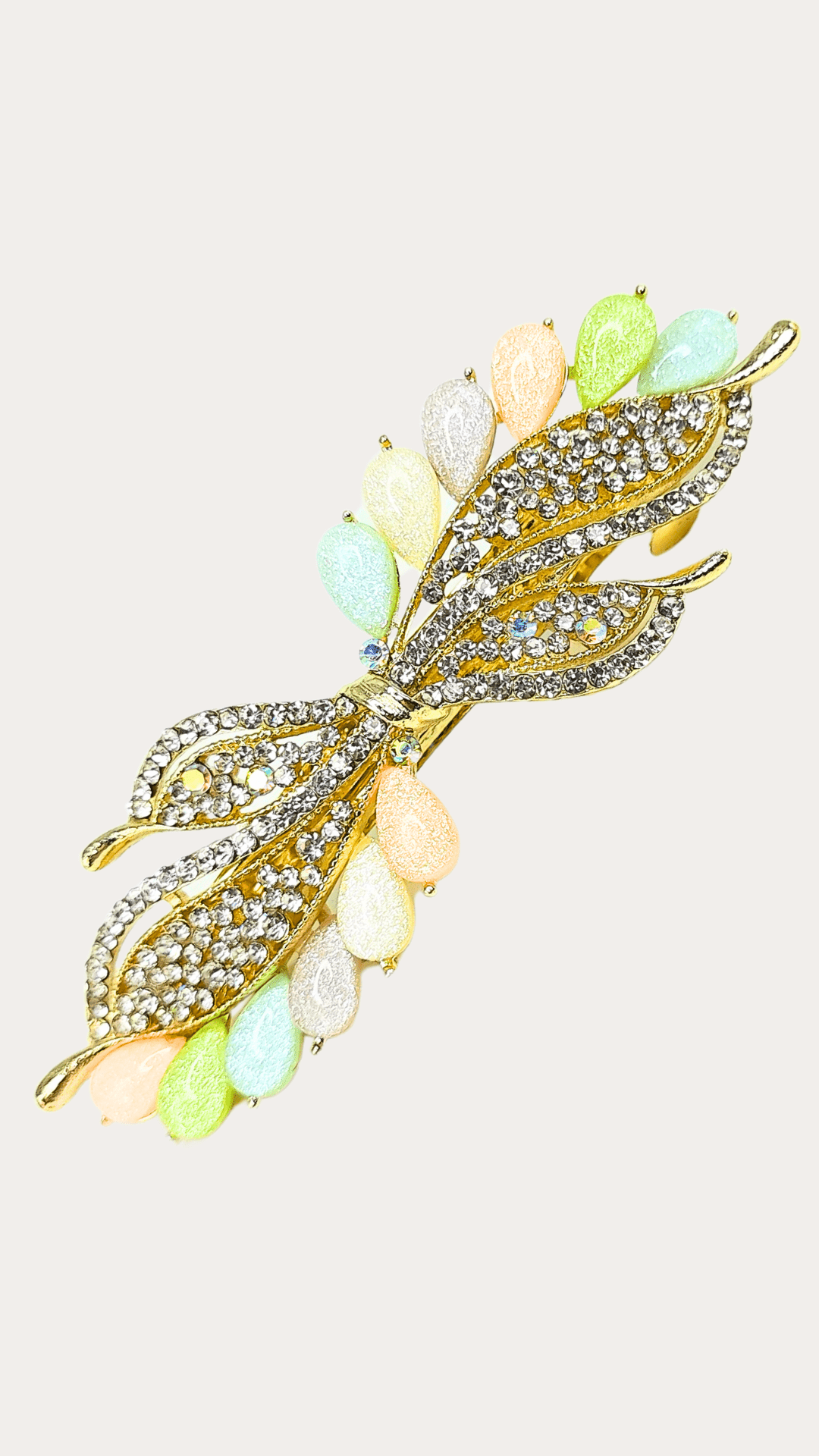 Fancy Gift Cubic Multi Zirconia Bow Back Clip Hair Accessories For Women