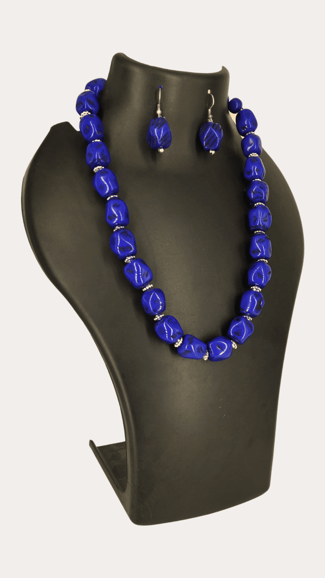 Blue Beaded Necklace Set