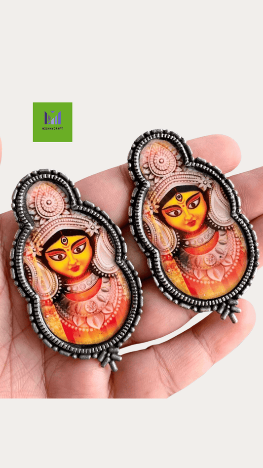 Oxidized Printed Tops Earring