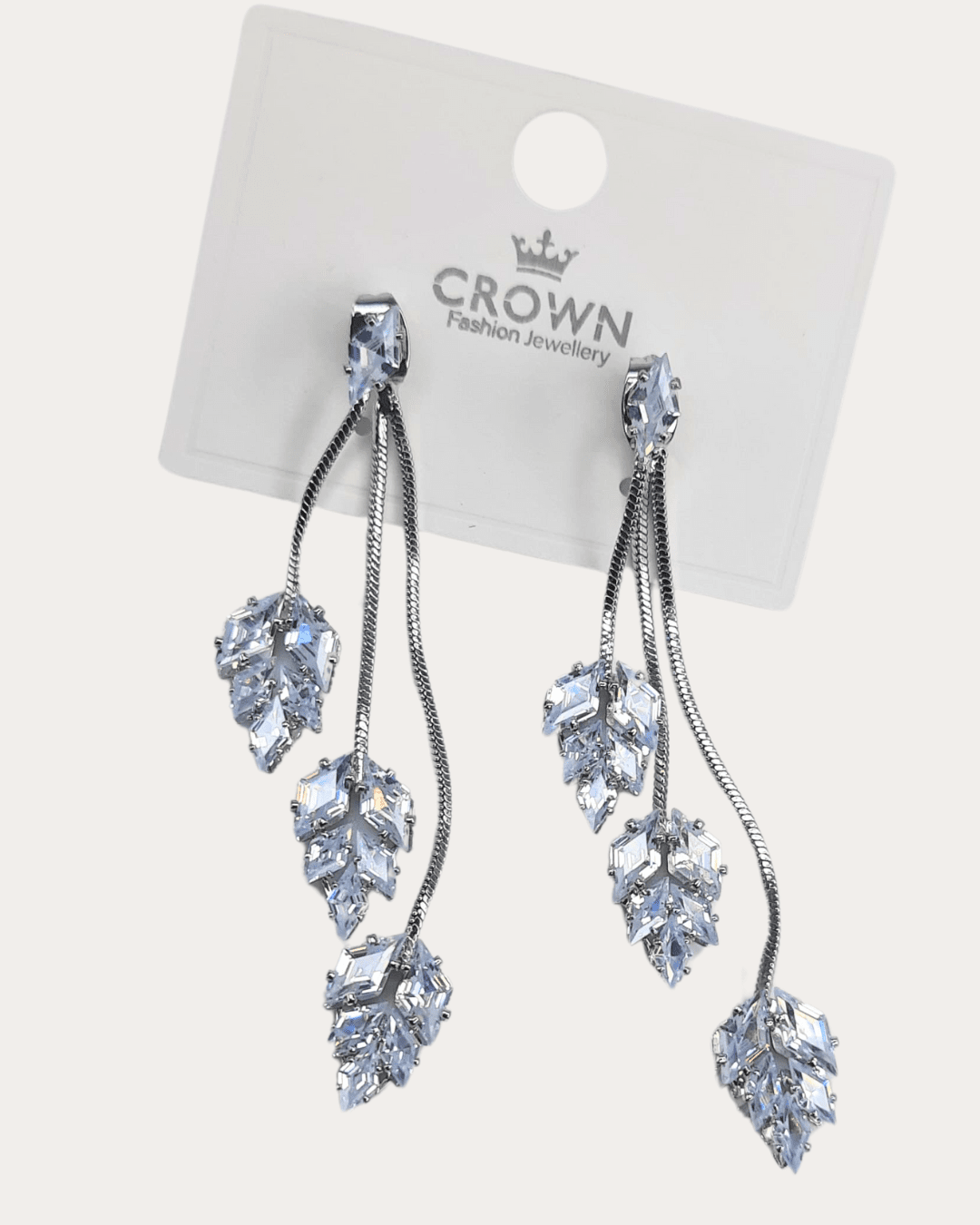 Korean Silvery Plated Leaf Drop Earring