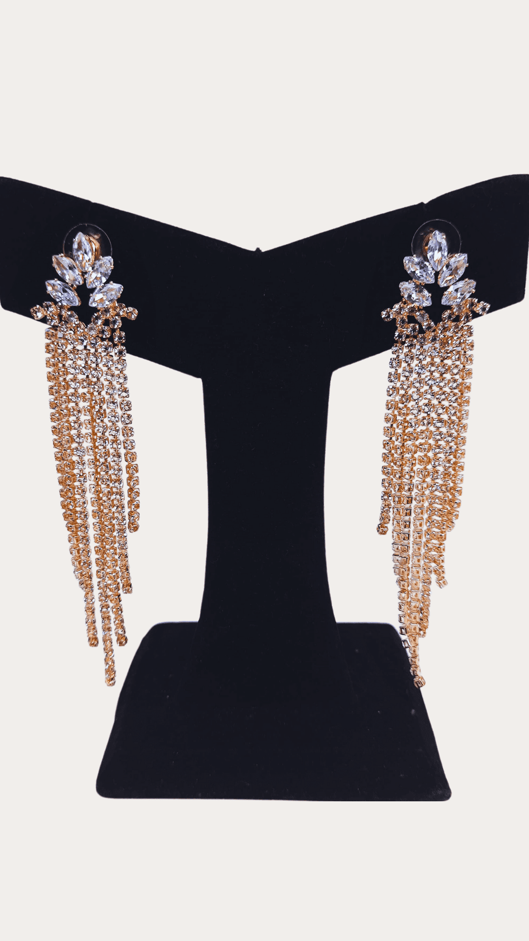 Shining Stone stud Tassel Earrings